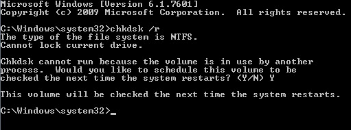 Checking the hard drive for errors
