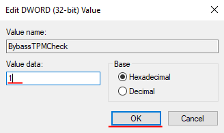 Set the value to 1
