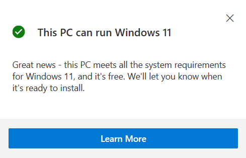 Цей ПК може працювати з Windows 11