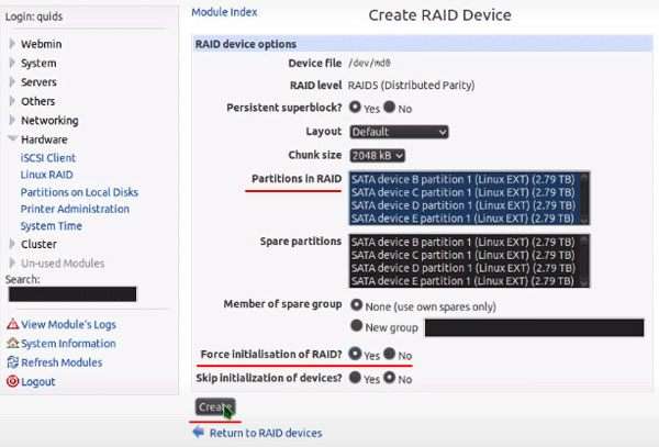Додавання дисків до масиву RAID 6 Додавання дисків до масиву RAID 6
