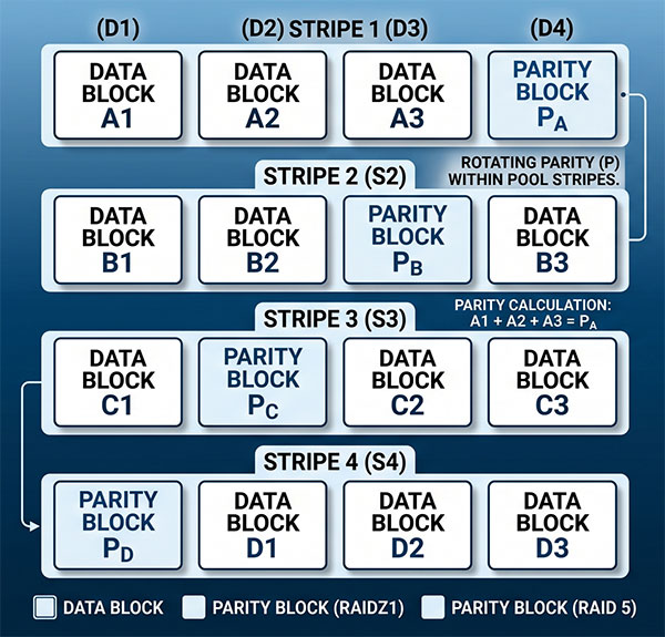 ARCHITECTURE RAIDZ1 or RAID 5 ARCHITECTURE RAIDZ1 or RAID 5