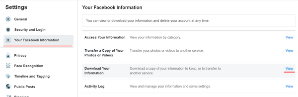 Як відновити видалені повідомлення у Facebook
