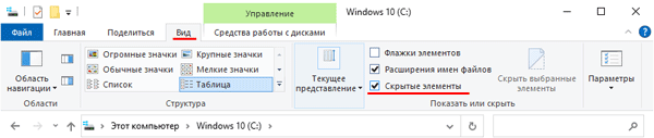 Hidden Items checkbox Hidden Items checkbox