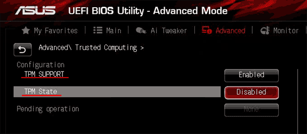 Enabling TPM 2.0 in ASUS computers Enabling TPM 2.0 in ASUS computers