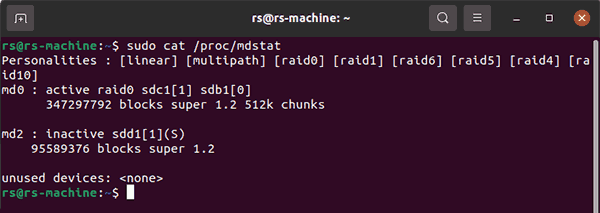 Порядок дисків у RAID масиві в Linux